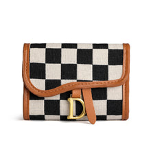 Load image into Gallery viewer, Checkerboard Pattern D Letter Design Card Holder