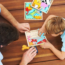 Load image into Gallery viewer, Wooden Animal Block Puzzle