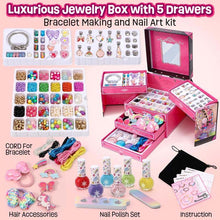 Load image into Gallery viewer, Jewelry Box Bracelet Making Kit for Kids Girls