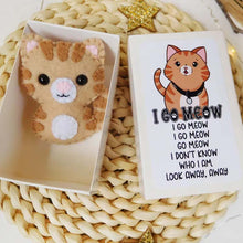 Load image into Gallery viewer, Felt Tabby Cat Plush In A Match Box