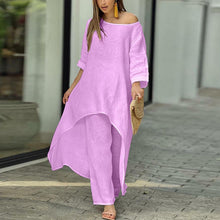Load image into Gallery viewer, Women's Solid Color Linen Fashionable Casual Suit