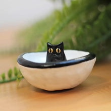 Load image into Gallery viewer, Lucky Black Cat Decorative Trinket Bowl Dish