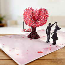 Load image into Gallery viewer, 3D Heart-Shaped Pop-Up Greeting Card with Love Tree Design