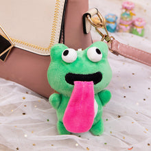 Load image into Gallery viewer, Cute Plush Sticking Out Tongue Frog Keychain