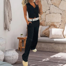 Load image into Gallery viewer, Sleeveless Striped Business Two-Piece Suit