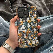 Load image into Gallery viewer, Telefonetui med tegneserie-spøgelse og blomstermønster