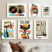Load image into Gallery viewer, Katte kunsttrykk dekorasjonsmaleri