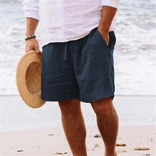 Load image into Gallery viewer, Strandshorts i bomullslin for menn