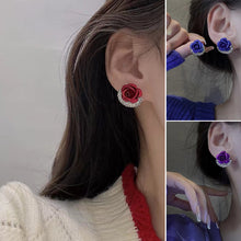 Load image into Gallery viewer, Diamond Rose Earrings