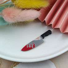 Load image into Gallery viewer, Halloween Scary Bloody Knife Ornament