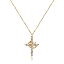 Load image into Gallery viewer, Crown &amp; Cross Pendant Choker Necklace
