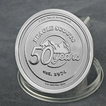 Load image into Gallery viewer, Peanuts Beagle Scouts 50th Anniversary Silver Round