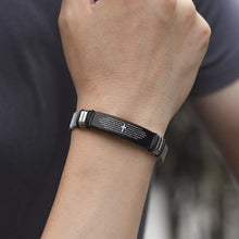 Load image into Gallery viewer, Stainless Steel Bible Verses Cross Bracelet