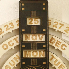 Load image into Gallery viewer, Roterende sirkulær evigvarende kalender av tre