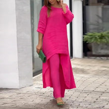 Load image into Gallery viewer, Women's Solid Color Linen Fashionable Casual Suit