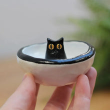 Load image into Gallery viewer, Lucky Black Cat Decorative Trinket Bowl Dish