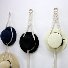 Load image into Gallery viewer, Handmade Linen Decorative Boho Hat Rack For Wall Hanging