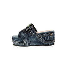 Load image into Gallery viewer, Women's Platform Denim Sandals