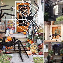 Load image into Gallery viewer, Halloween Spider Decorations Stretch Cobweb