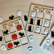 Load image into Gallery viewer, Wooden Halloween Tic Tac Toe Board Boo
