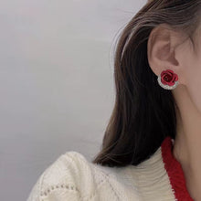 Load image into Gallery viewer, Diamond Rose Earrings