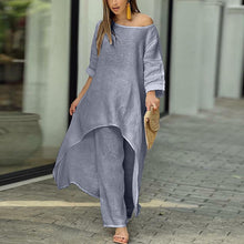 Load image into Gallery viewer, Women's Solid Color Linen Fashionable Casual Suit