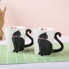Load image into Gallery viewer, Cute Handmade Black Cat Lucky Coffee Cup