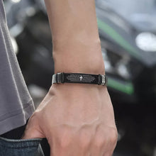 Load image into Gallery viewer, Stainless Steel Bible Verses Cross Bracelet
