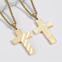 Load image into Gallery viewer, American Flag Cross Pendant Necklace