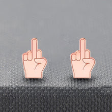 Load image into Gallery viewer, Middle Finger Stud Earrings