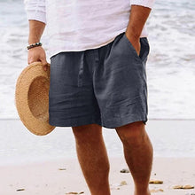Load image into Gallery viewer, Strandshorts i bomullslin for menn