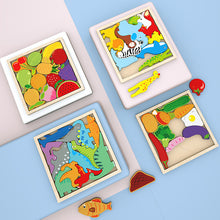 Load image into Gallery viewer, Wooden Animal Block Puzzle