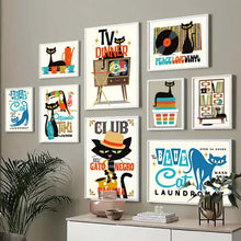 Load image into Gallery viewer, Katte kunsttrykk dekorasjonsmaleri