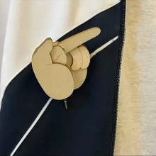 Load image into Gallery viewer, Funny Wooden Finger Brooch