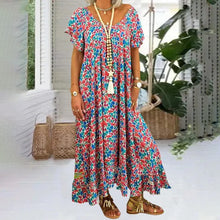 Load image into Gallery viewer, Loose Long Printed Bohemian Dress
