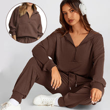 Load image into Gallery viewer, Long Sleeve Half Zip Pullover Sweatshirt Joggers Set