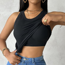 Load image into Gallery viewer, Ribbed Round Neck Tank Top With Bra Pads