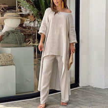Load image into Gallery viewer, Women's Solid Color Linen Fashionable Casual Suit