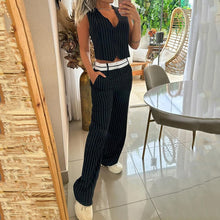 Load image into Gallery viewer, Sleeveless Striped Business Two-Piece Suit