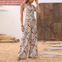 Load image into Gallery viewer, Floral Button Wide Leg Jumpsuit
