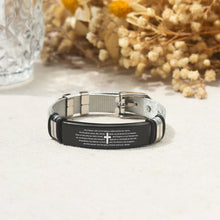 Load image into Gallery viewer, Stainless Steel Bible Verses Cross Bracelet
