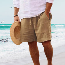 Load image into Gallery viewer, Strandshorts i bomullslin for menn