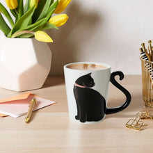 Load image into Gallery viewer, Cute Handmade Black Cat Lucky Coffee Cup