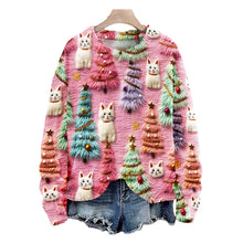 Load image into Gallery viewer, Christmas Tree Cute Cat 3D Print Sweater