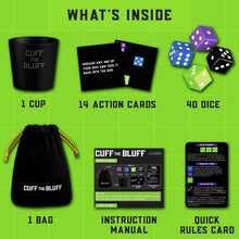 Load image into Gallery viewer, Cuff The Bluff - A Fun Bluffing Dice &amp; Card Game
