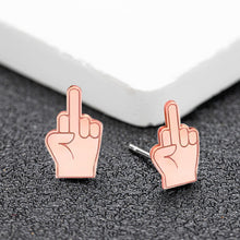 Load image into Gallery viewer, Middle Finger Stud Earrings