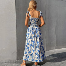 Load image into Gallery viewer, Sleeveless Suspender Print Elegant Dress