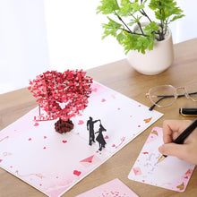 Load image into Gallery viewer, 3D Heart-Shaped Pop-Up Greeting Card with Love Tree Design