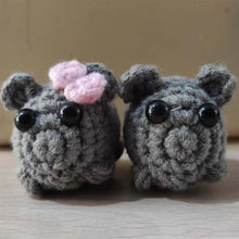 Load image into Gallery viewer, Cute Sad Crochet Hamster Keyring