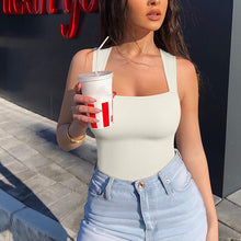 Load image into Gallery viewer, Women's Sexy Ribbed Square Neck Bodysuit